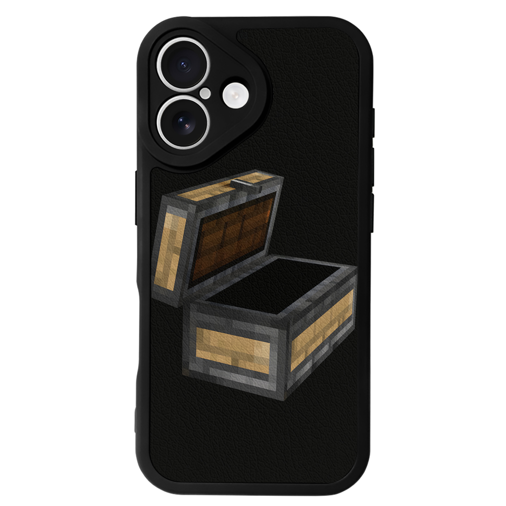 （画像用） マインクラフト ブロックの世界 Minecraft MC Block world 【iPhone 16シリーズ対応】シリコンスマホケース（レザー調） 材質：シリコン